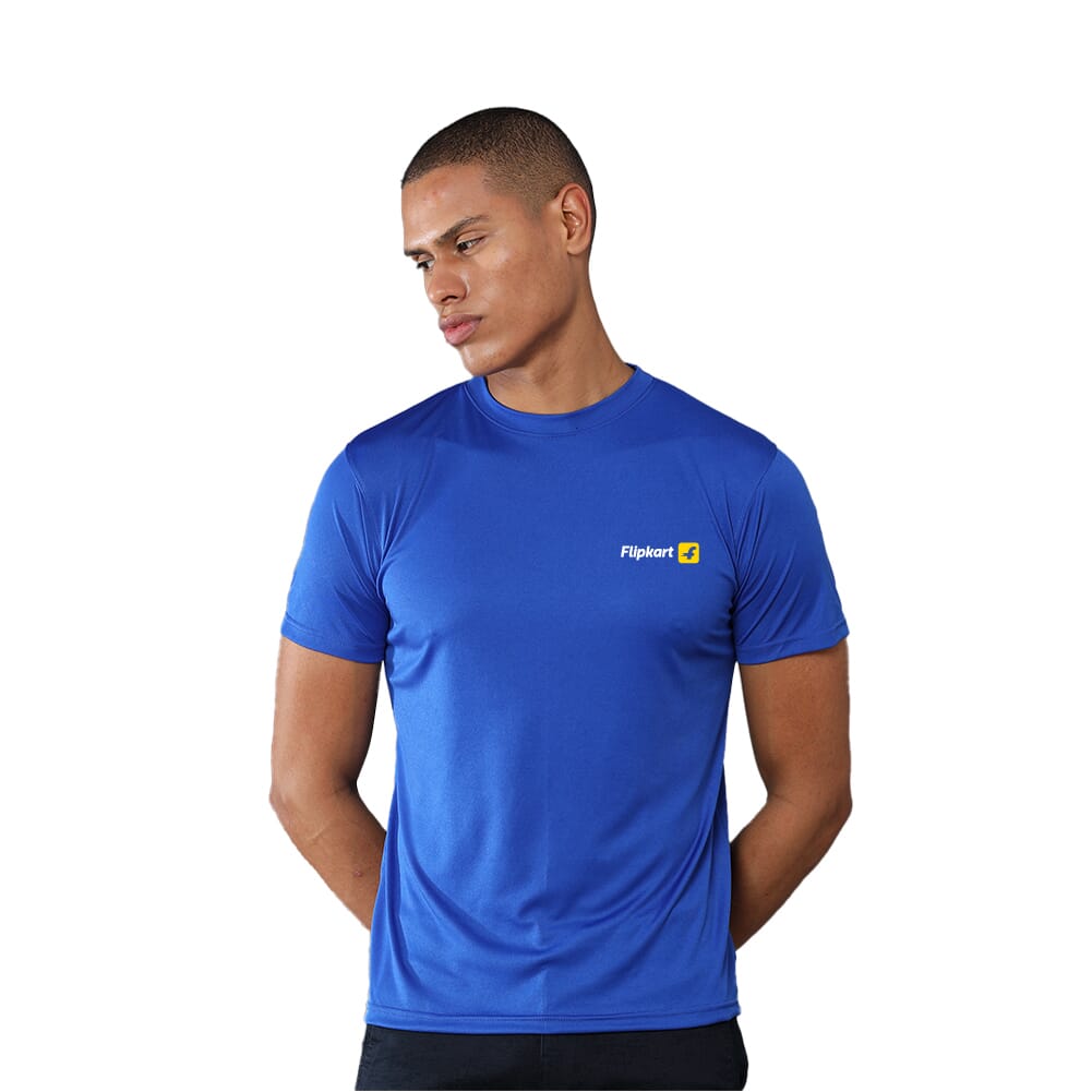 Greys&Blues Mobilitee Round Neck T-Shirt- Blue